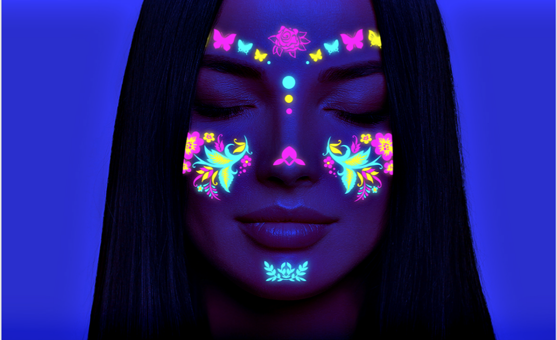Lovely Butterfly UV Light Reflective Temporary Tattoo Sticker