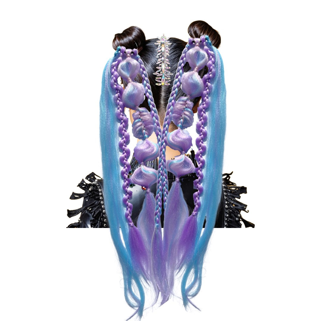 Zivana Pre-made Space bun Pigtail Bubble Braids