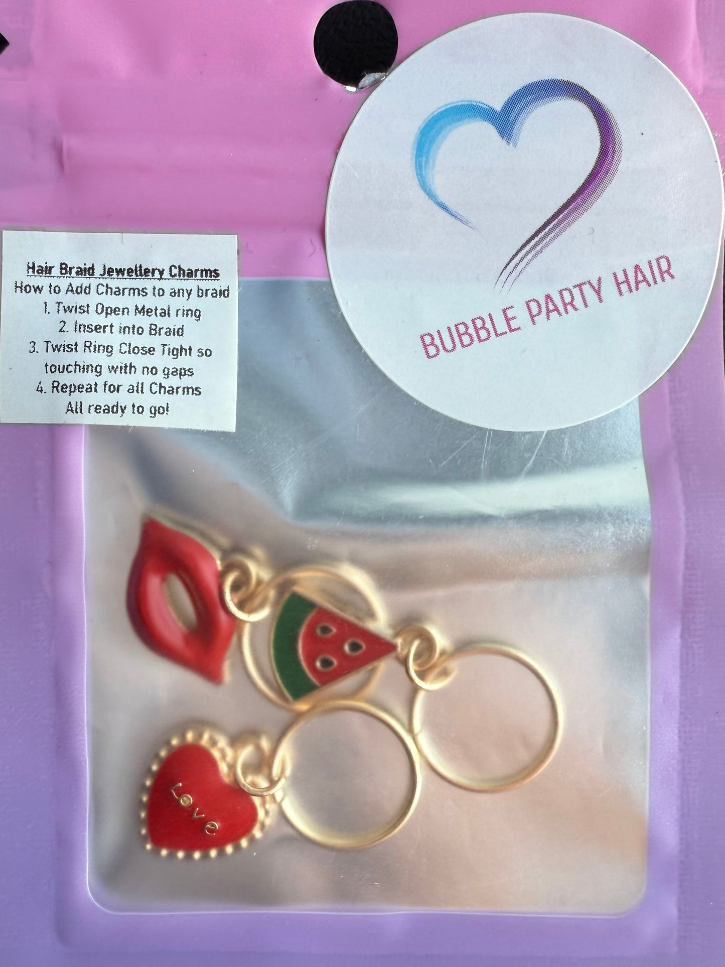 BP: HC: $6 Pack - 3 Hair Braid Jewellery Charms assorted