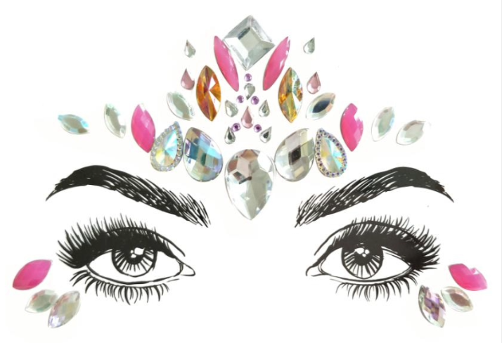 BP: FJ: $9 Face Rhinestone Jewels Sticker Assorted