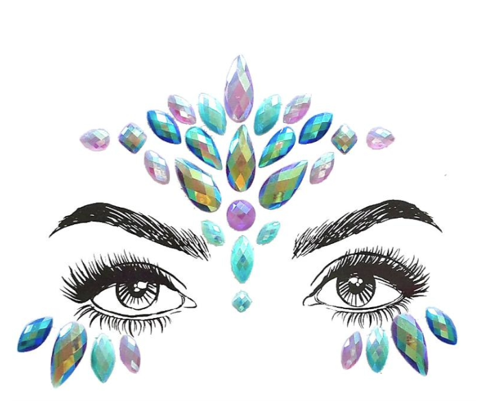 BP: FJ: $9 Face Rhinestone Jewels Sticker Assorted