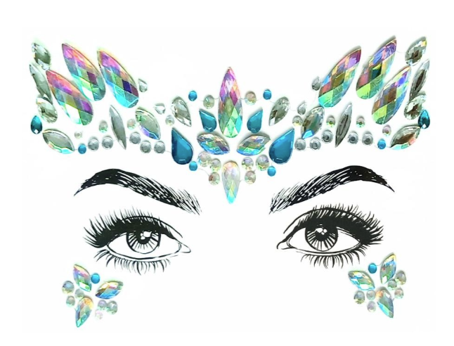 BP: FJ: $9 Face Rhinestone Jewels Sticker Assorted