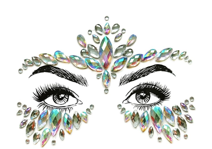 BP: FJ: $9 Face Rhinestone Jewels Sticker Assorted
