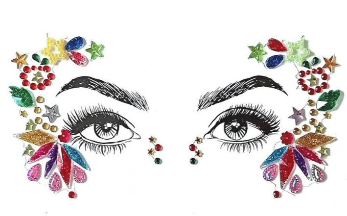BP: FJ: $9 Face Rhinestone Jewels Sticker Assorted