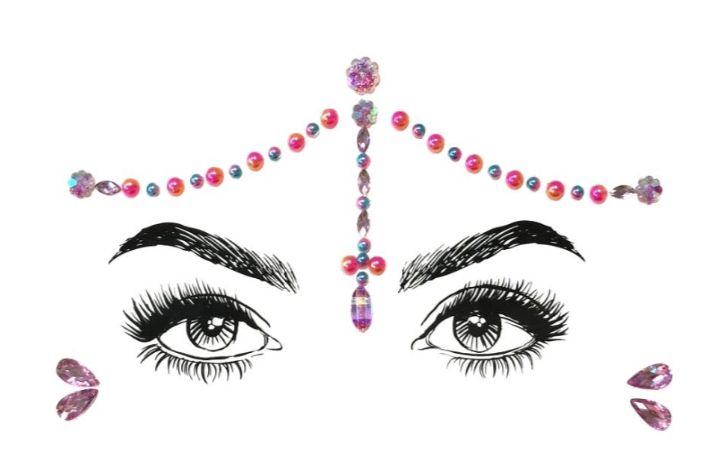 BP: FJ: $9 Face Rhinestone Jewels Sticker Assorted 2