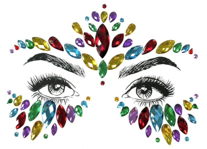 BP: FJ: $9 Face Rhinestone Jewels Sticker Assorted
