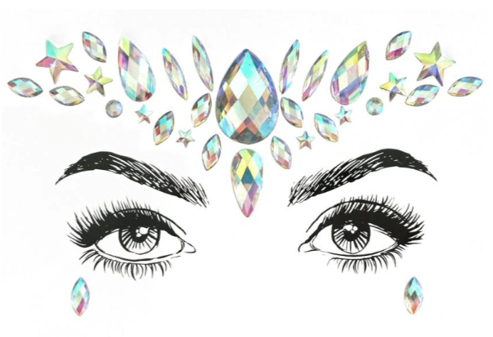 BP: FJ: $9 Face Rhinestone Jewels Sticker Assorted