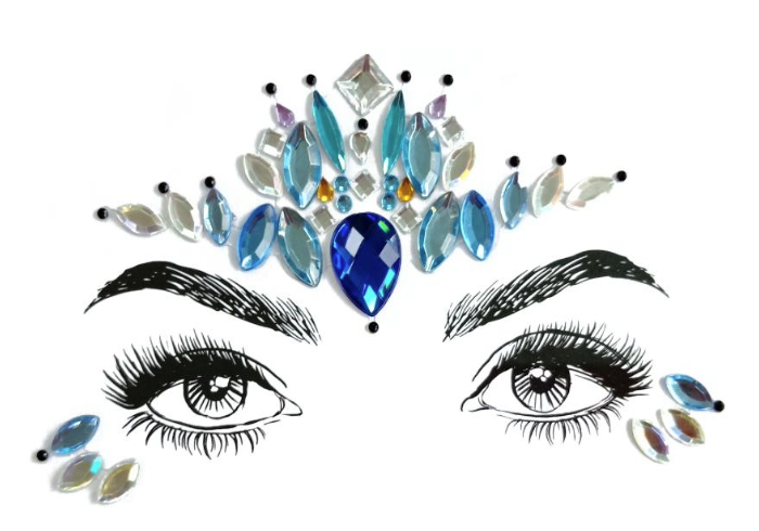 BP: FJ: $9 Face Rhinestone Jewels Sticker Assorted