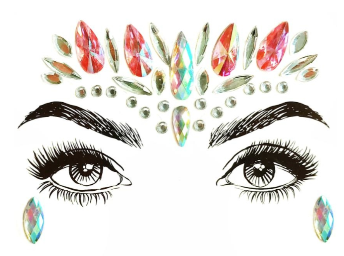 BP: FJ: $9 Face Rhinestone Jewels Sticker Assorted