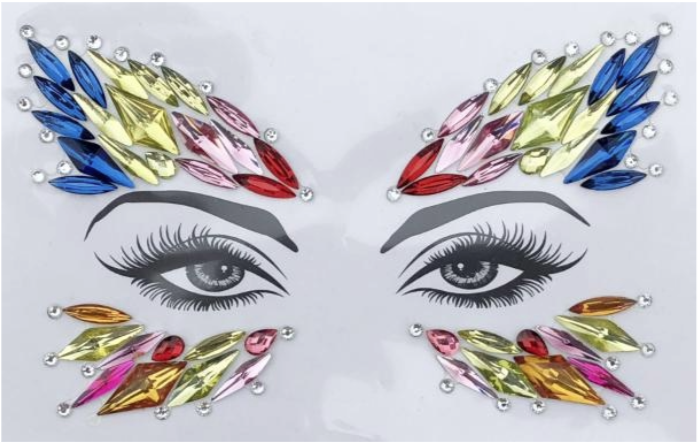 BP: FJ: $9 Face Rhinestone Jewels Sticker Assorted
